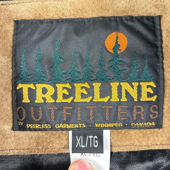 Treeline Outfitters Heavy Leather Jacket Mens XL Green Tan Bull Moose Hunting - Picture 5 of 8